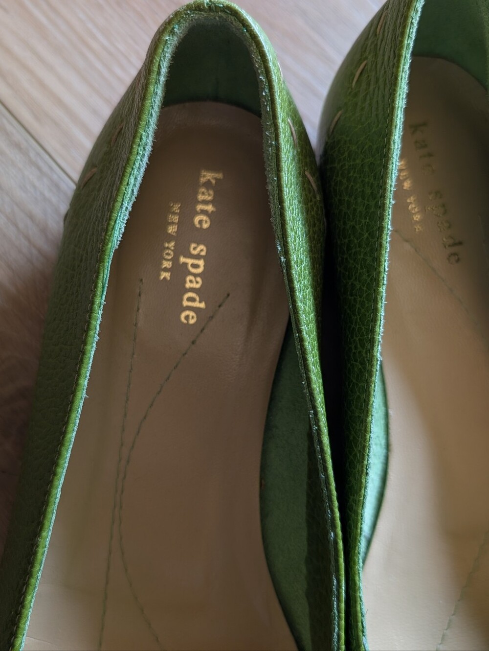 kate spade Green Leather Loafers 8 - Picture 4 of 8